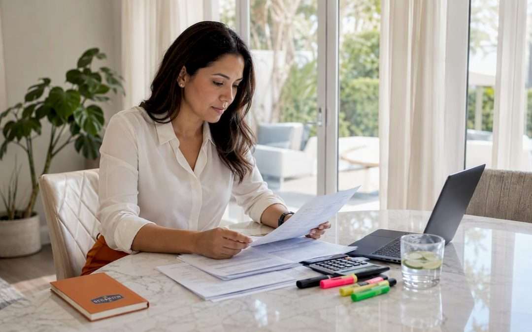 Woman reviewing Florida closing cost documents