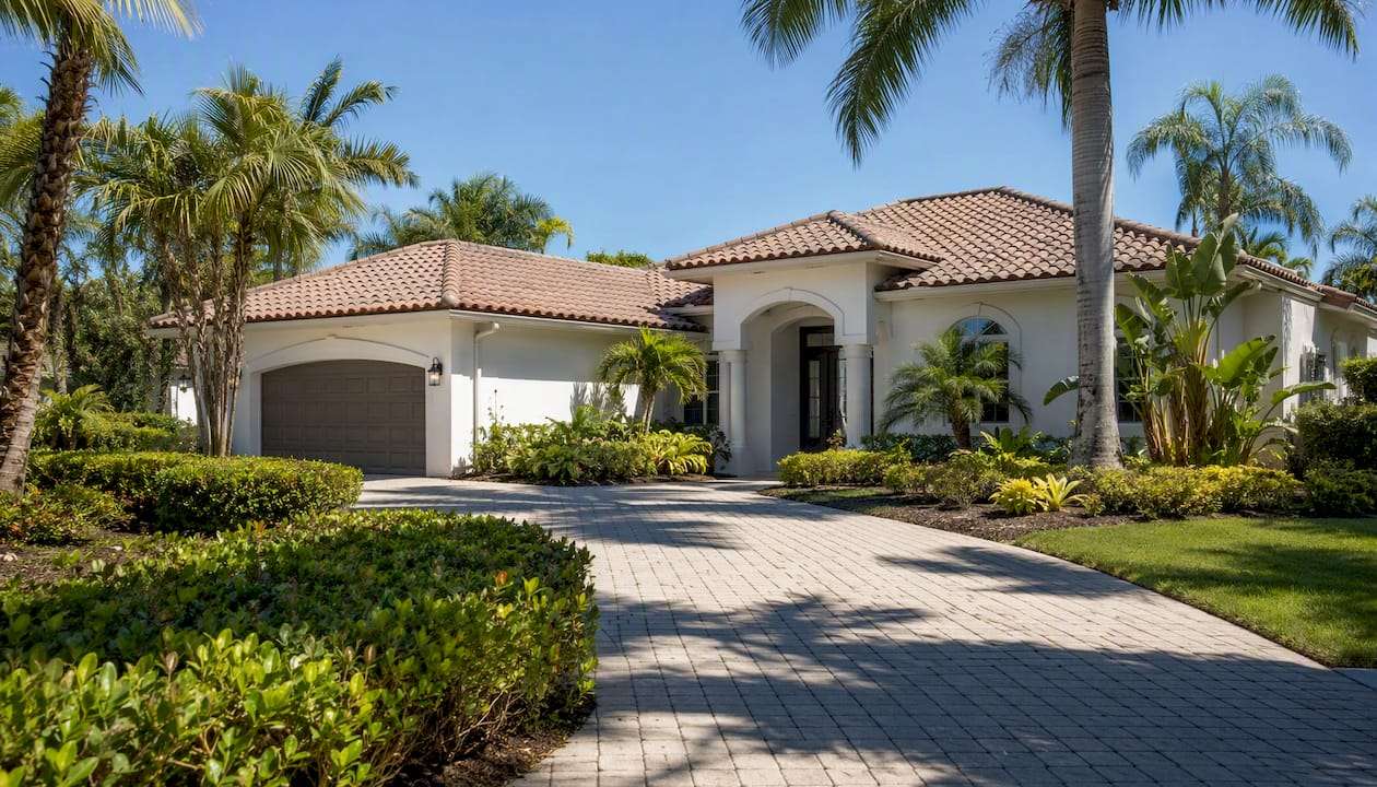 Florida home exterior in sunlight